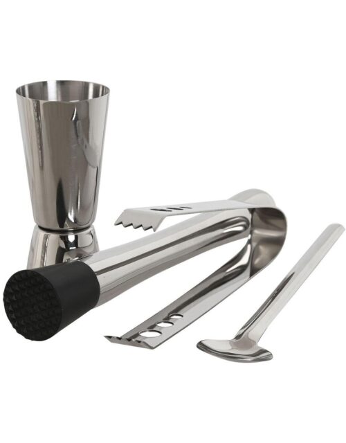 Cocktailsæt Home ESPRIT Sølvfarvet Rustfrit stål 500 ml 8 x 8 x 21 cm