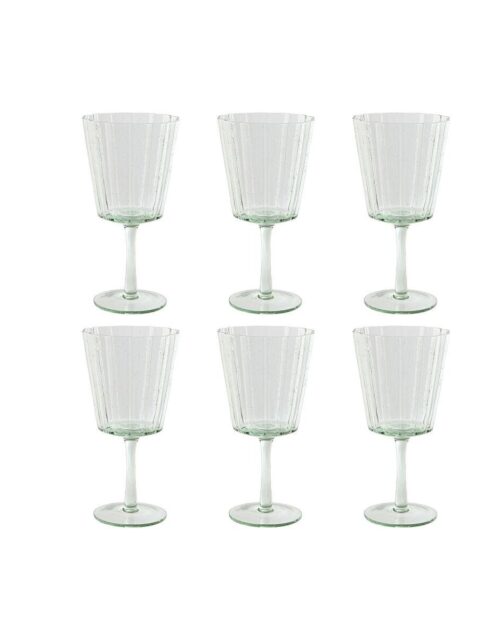 Cocktailsæt - grønne krystalglas, 6 stk. (9 × 9 × 17,8 cm)