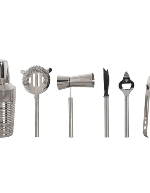 Cocktailsæt - gylden/sølv, rustfrit stål, 22 × 22 × 21 cm